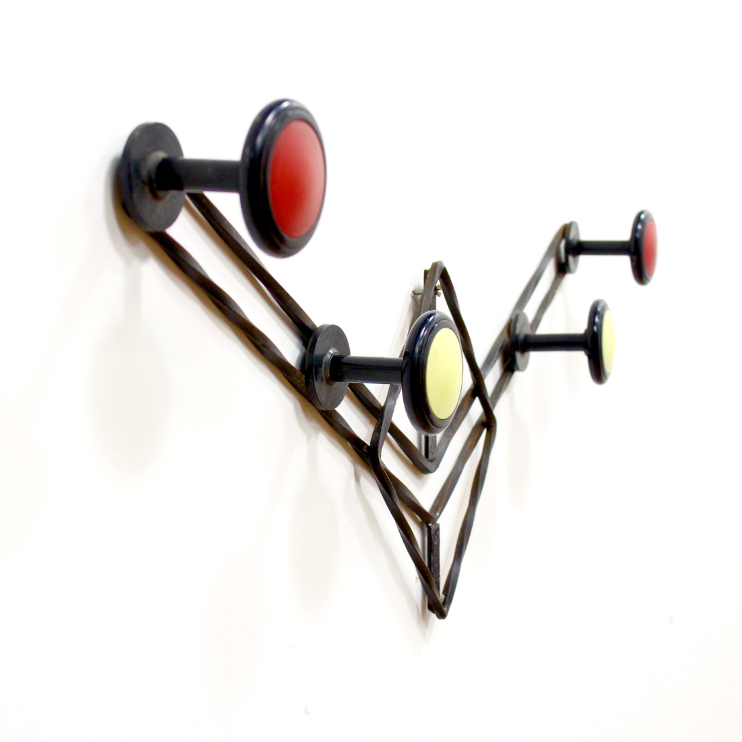 1960s Vintage French Atomic Coat Hook Rack – kinetic modern