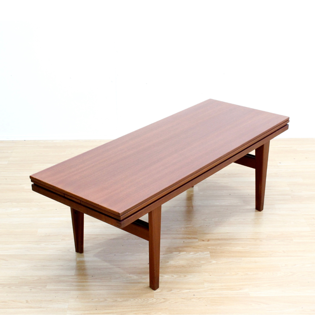 DANISH MODERN ELEVATION COFFEE / DINING TABLE IN TEAK BY TRIOH OF DENMARK