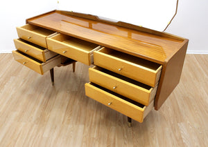 VINTAGE ITALIAN MARINO VANITY LACQUERED MAPLE & SYCAMORE