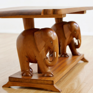 1950S HAND CARVED AFRICAN ELEPHANT COFFEE TABLE
