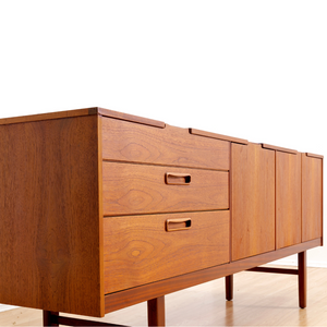 LONG MID CENTURY TEAK CREDENZA BY NATHAN FURNITURE