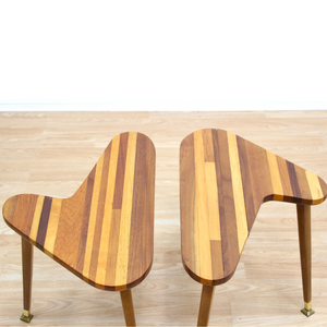 PAIR OF MID CENTURY 'BOOMERANG' SIDE TABLES