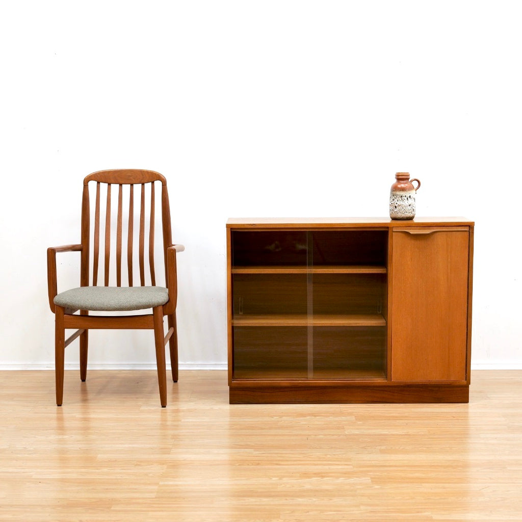 MID CENTURY DANISH TEAK ENTRYWAY DISPLAY CABINET