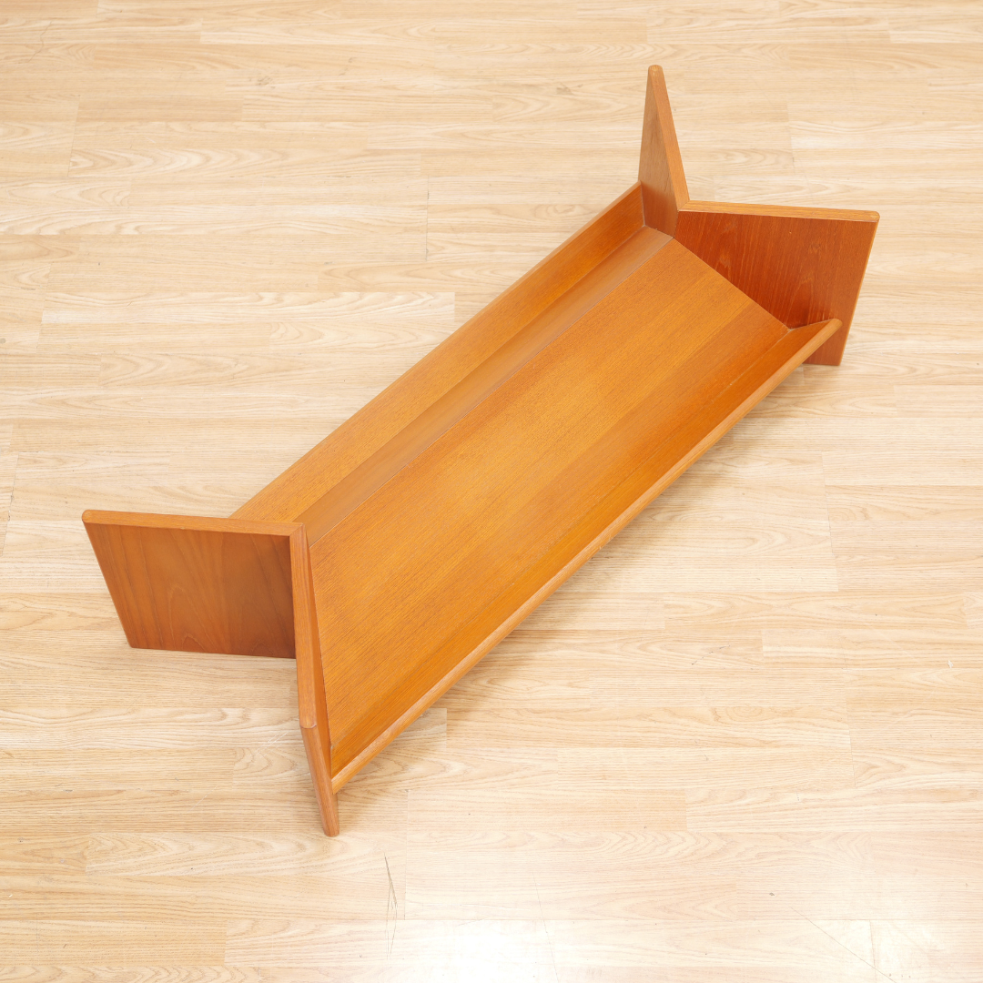 VINTAGE TEAK & GLASS COFFEE TABLE WITH MAGAZINE SHELVES BY G PLAN