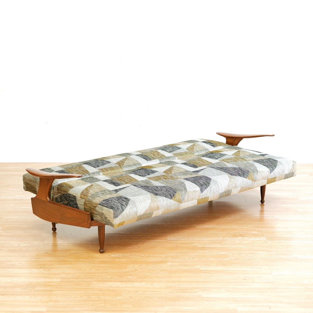Mid Century Sofa Daybed by Greaves & Thomas in Abstract Romo Velvet ...