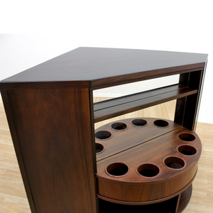 DANISH MODERN REVOLVING CORNER BAR IN ROSEWOOD BY VILDBJERG MOBELFABRIK