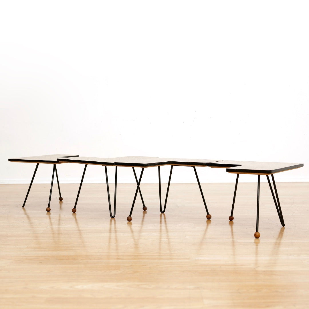 SET OF FOUR VINTAGE MODULAR SIDE TABLES