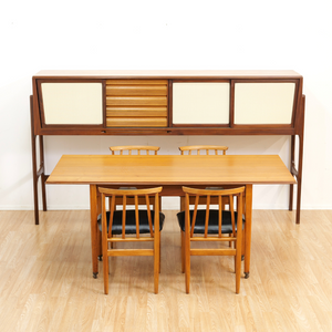 MID CENTURY SPACE SAVING DINING SET AND CREDENZA BY ELLIOTS OF NEWBURY