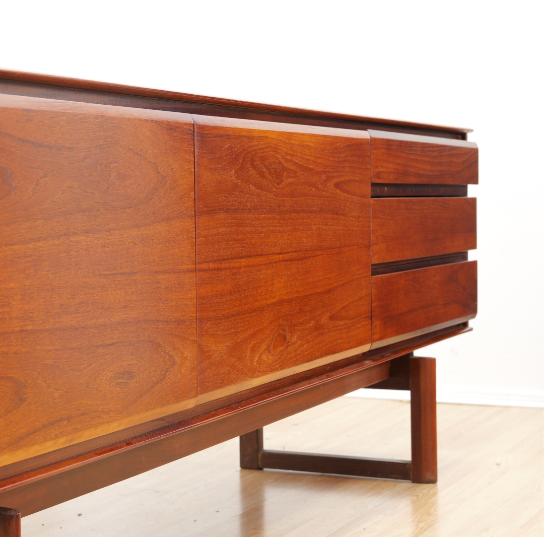 MID CENTURY TEAK CREDENZA BY WHITE & NEWTON