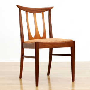 SET OF SIX MID CENTURY DINING CHAIRS BY G PLAN IN ORANGE