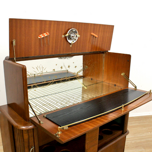 MID CENTURY WALNUT LIQUOR CABINET HOME BAR