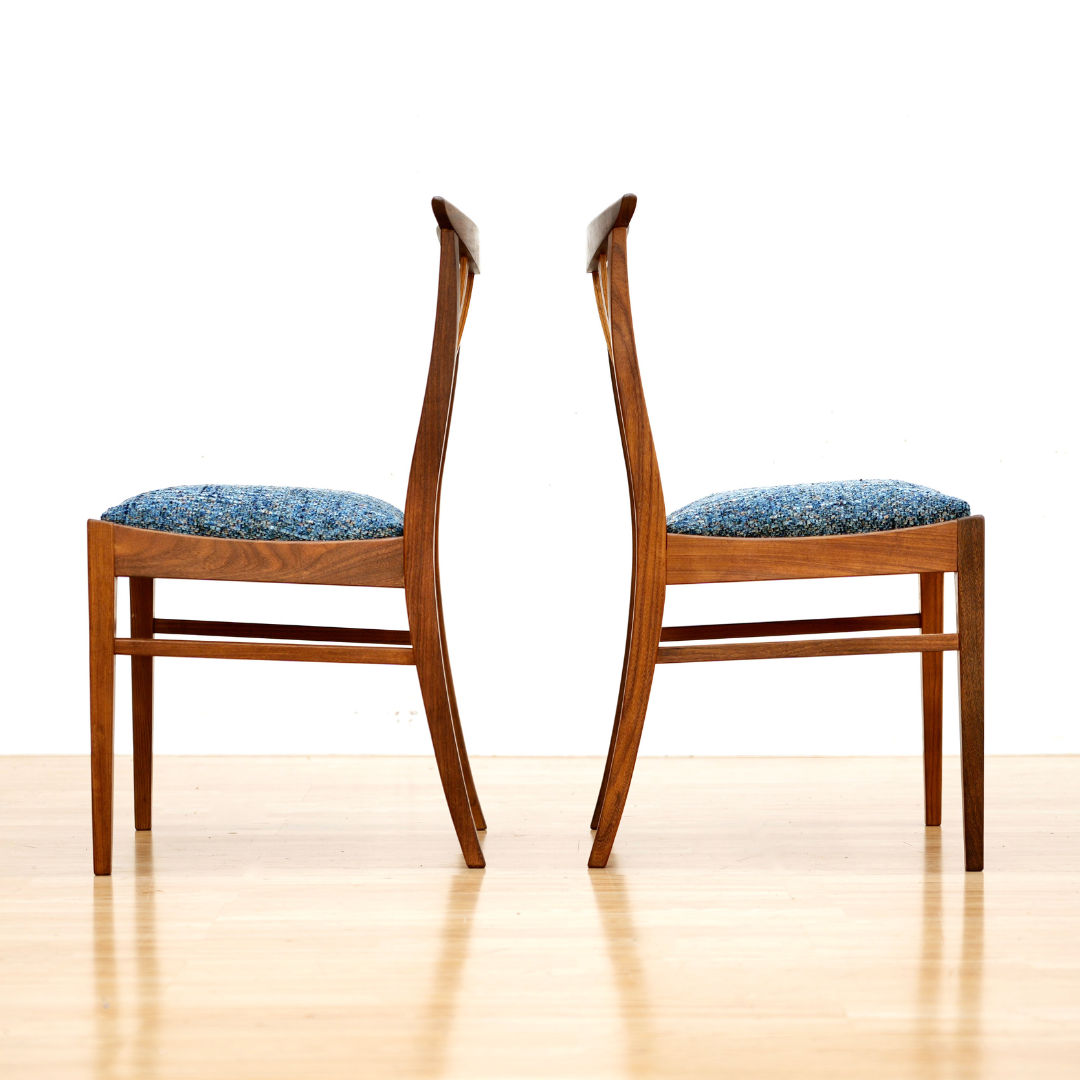 SET OF SIX MID CENTURY DINING CHAIRS BY G PLAN IN BLUE