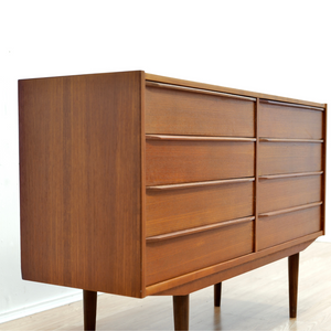 MID CENTURY DANISH TEAK DOUBLE DRESSER BY MØBELFABRIKKEN RISSKOV