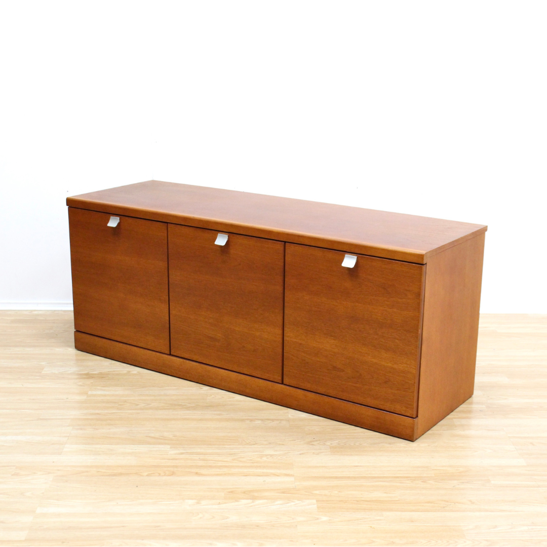 MID CENTURY LOW TEAK CREDENZA BY WHITE & NEWTON