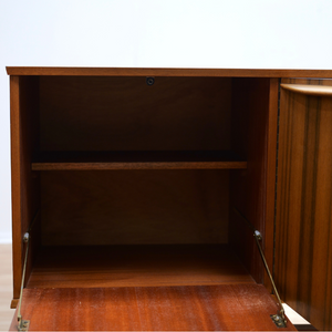 MID CENTURY LONG TEAK CREDENZA BY NEIL MORRIS FOR MORRIS OF GLASGOW