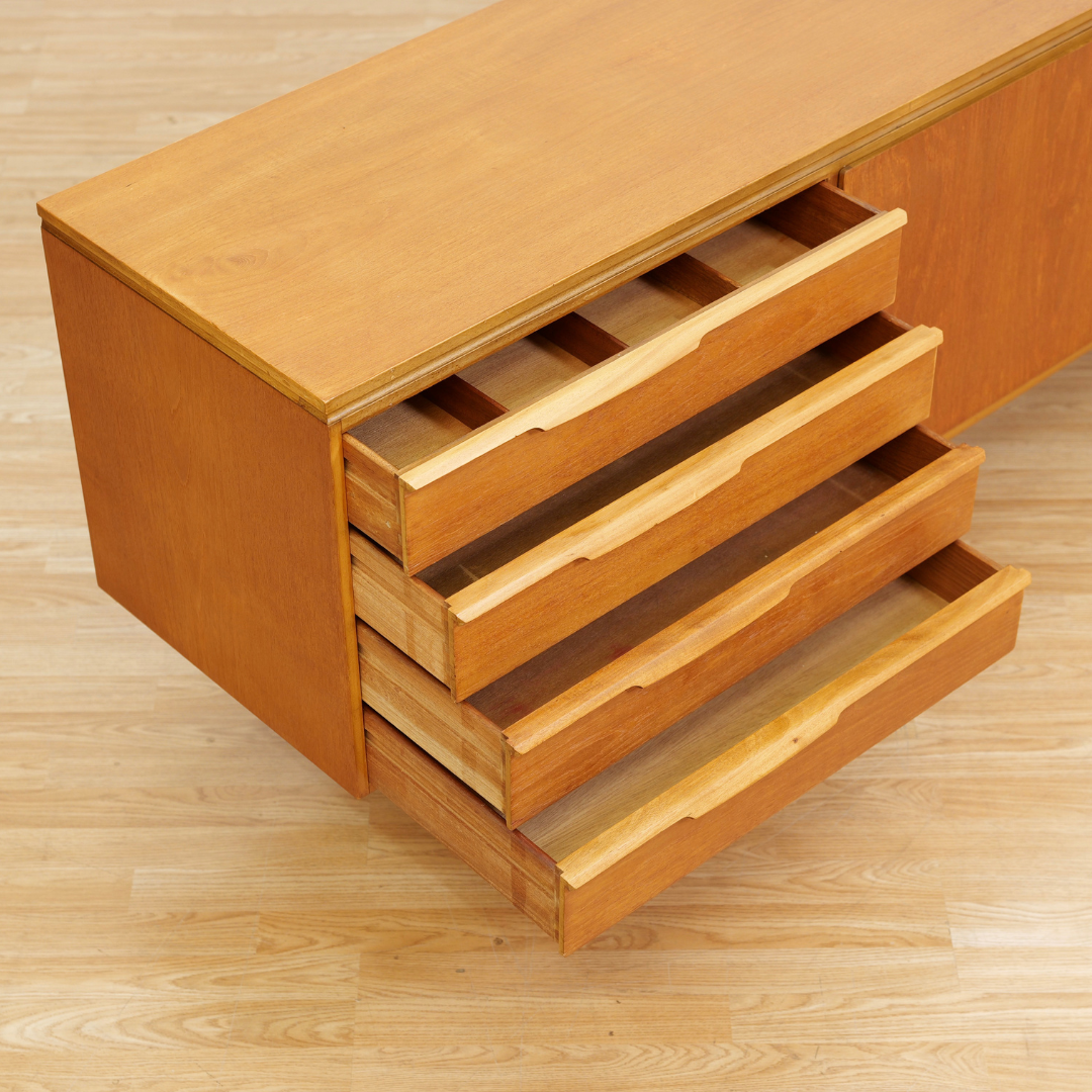 LONG MID CENTURY TEAK CREDENZA