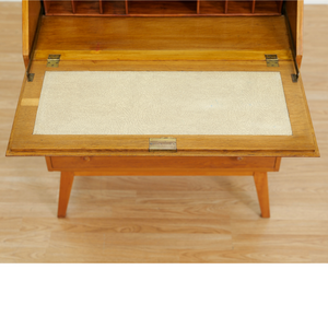 MID CENTURY OAK SECRETARY DESK BY FINELINE FURNITURE OF LONDON