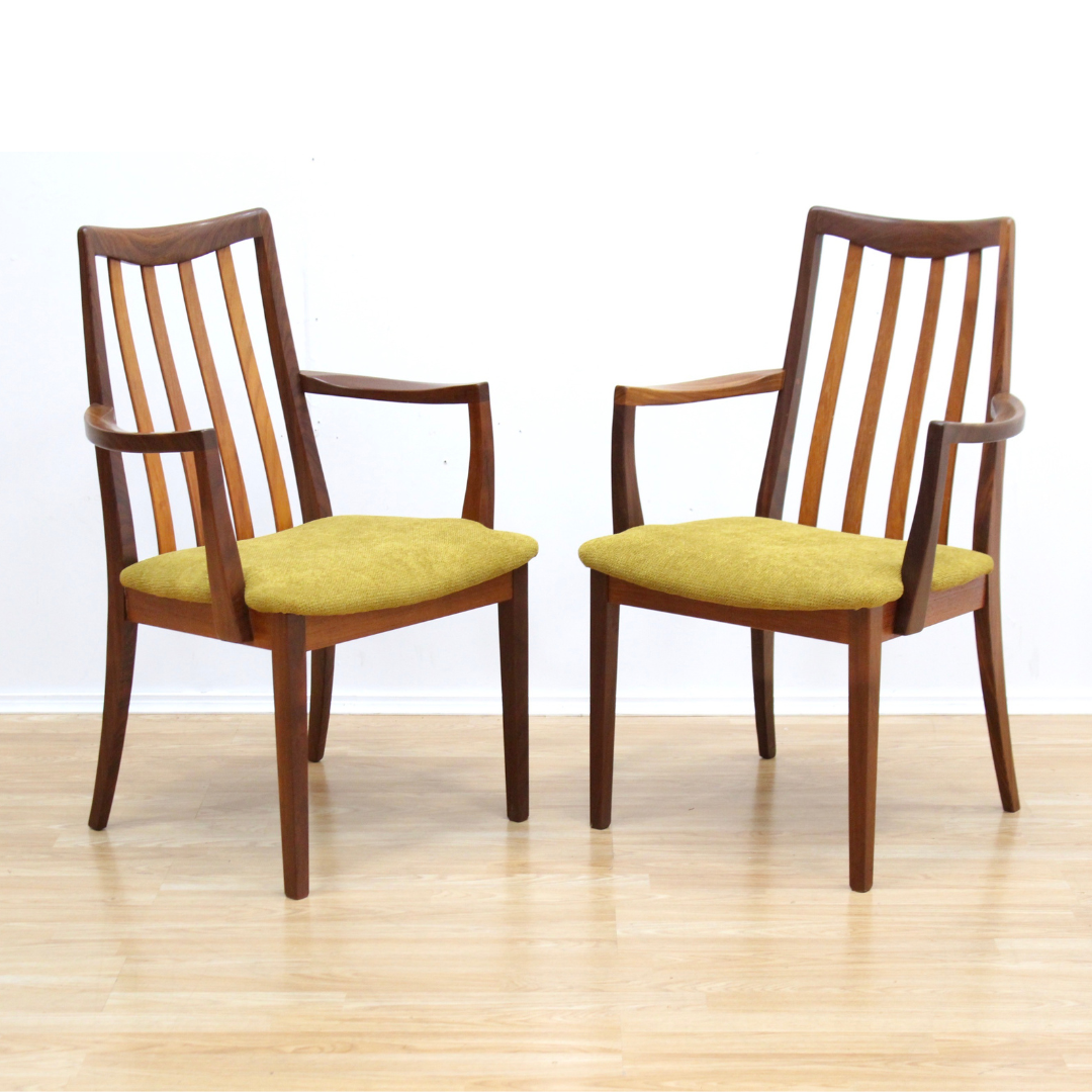 MID CENTURY DINING CHAIRS BY G PLAN SET OF SIX