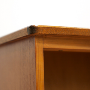 MID CENTURY DANISH TEAK & GLASS ENTRYWAY CHINA CABINET