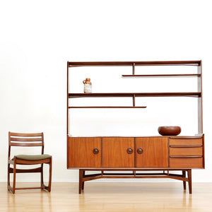 MID CENTURY DANISH TEAK ROOM DIVIDER CREDENZA BOOKCASE