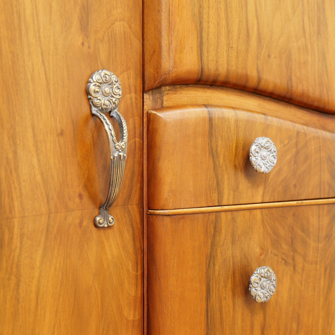 1950s Walnut Liquor Cabinet Credenza by Beautility Furniture