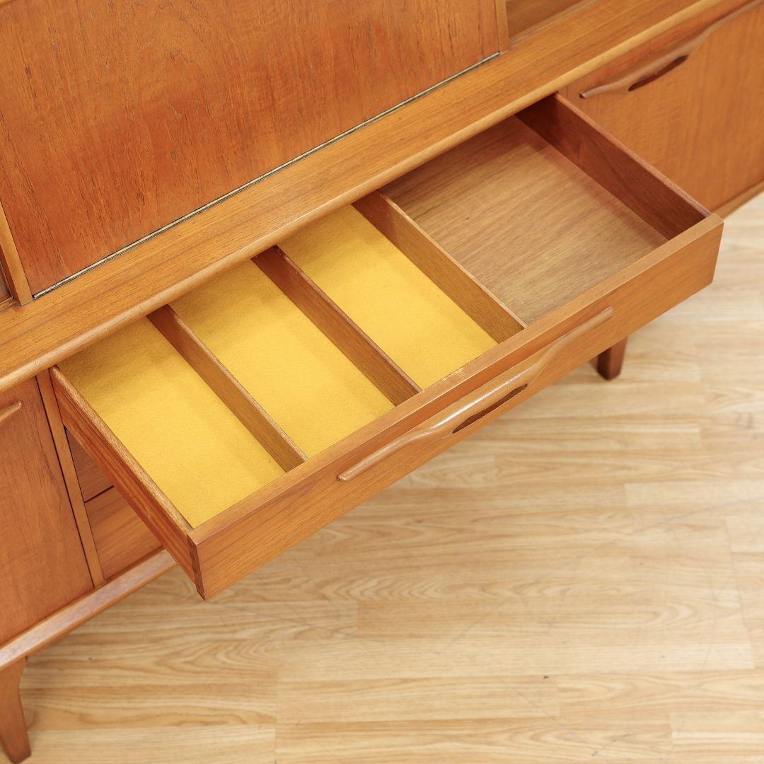 MID CENTURY TALL CREDENZA BUFFET BY JENTIQUE FURNITURE