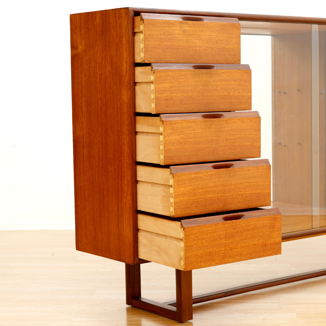 MID CENTURY CHINA CABINET SIDEBOARD BY TURNIDGE OF LONDON