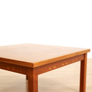 1960S DANISH DESIGN PARQUET TEAK SIDE COFFEE TABLE