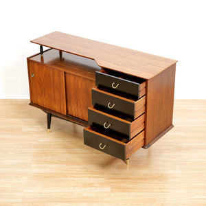 MID CENTURY TOLA & BLACK CREDENZA BY STONEHILL FURNITURE