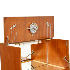 1960S TEAK ENGLISH DRY BAR LIQUOR CABINET