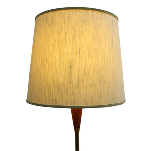 DANISH TEAK STANDING ROCKET SHAPE FLOOR LAMP & SHADE