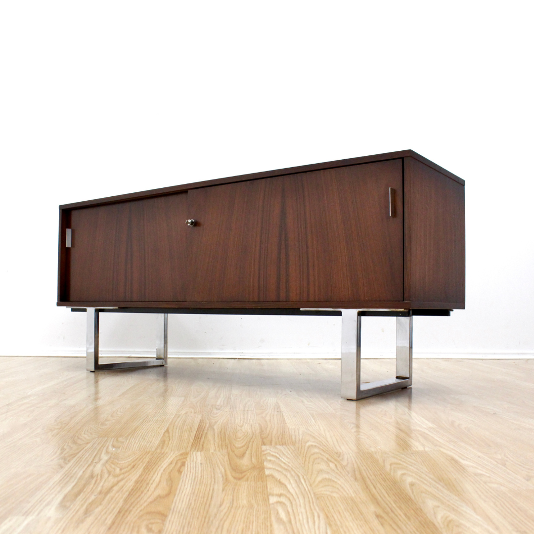 1970S ROSEWOOD & CHROME CREDENZA BY TREVOR CHINN & RAY LEIGH FOR GORDON RUSSELL