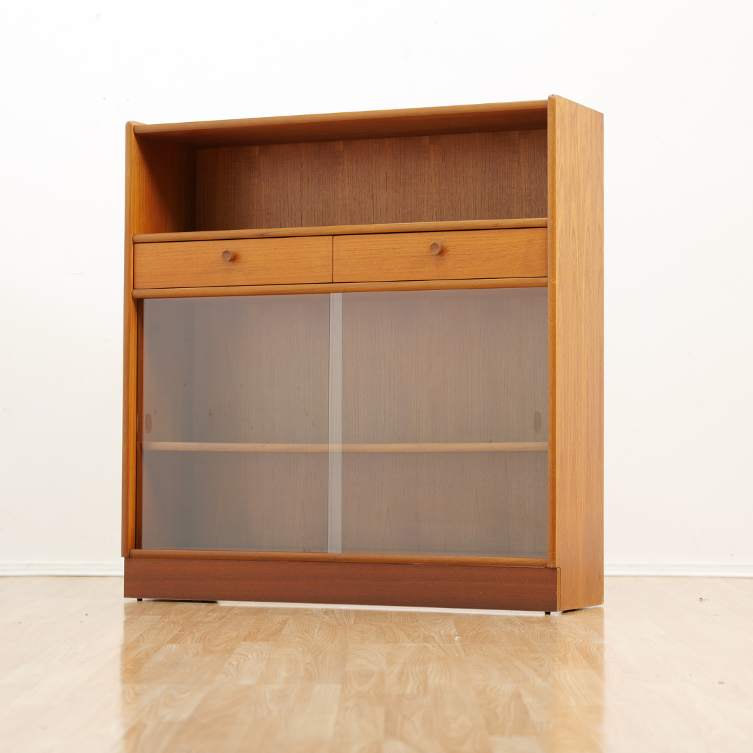 Pair of Vintage Teak China Display Cabinets by Nathan Furniture