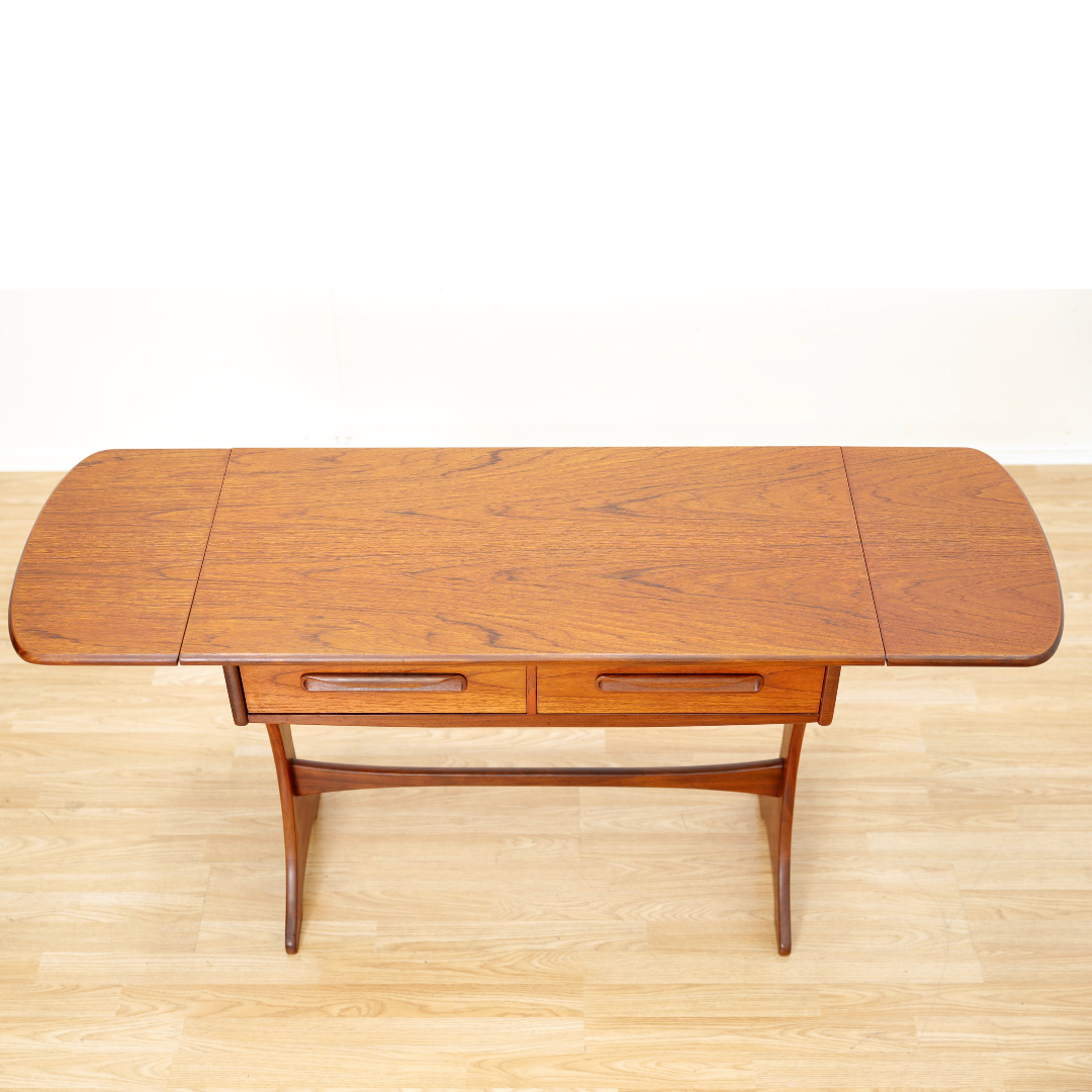 MID CENTURY TEAK DROP LEAF CONSOLE  BY G PLAN