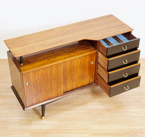 MID CENTURY TOLA & BLACK CREDENZA BY STONEHILL FURNITURE
