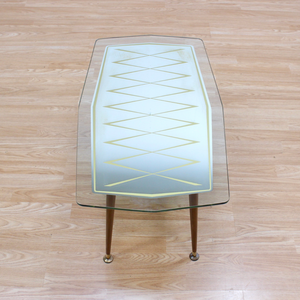 VINTAGE 1960S MIRRORED ATOMIC COFFEE TABLE