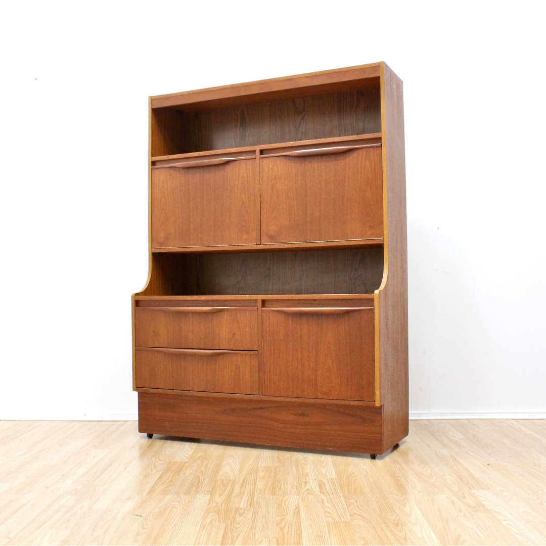 1960S DANISH MODERN TEAK BOOKCASE WALL UNIT