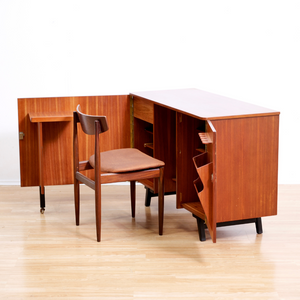 MID CENTURY TEAK FOLDING HOME OFFICE DESK