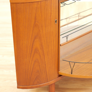 MID CENTURY TEAK REVOLVING CORNER BAR BY SIESTA