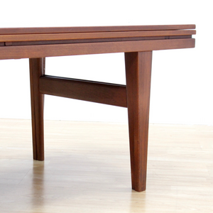 DANISH MODERN ELEVATION COFFEE / DINING TABLE IN TEAK BY TRIOH OF DENMARK