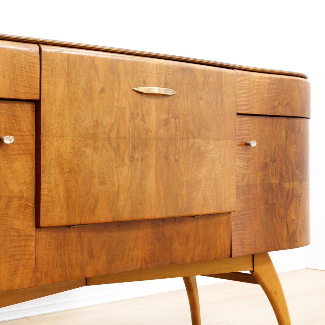 Reserved 1950S WALNUT LIQUOR CABINET CREDENZA BY BEAUTILITY OF LONDON