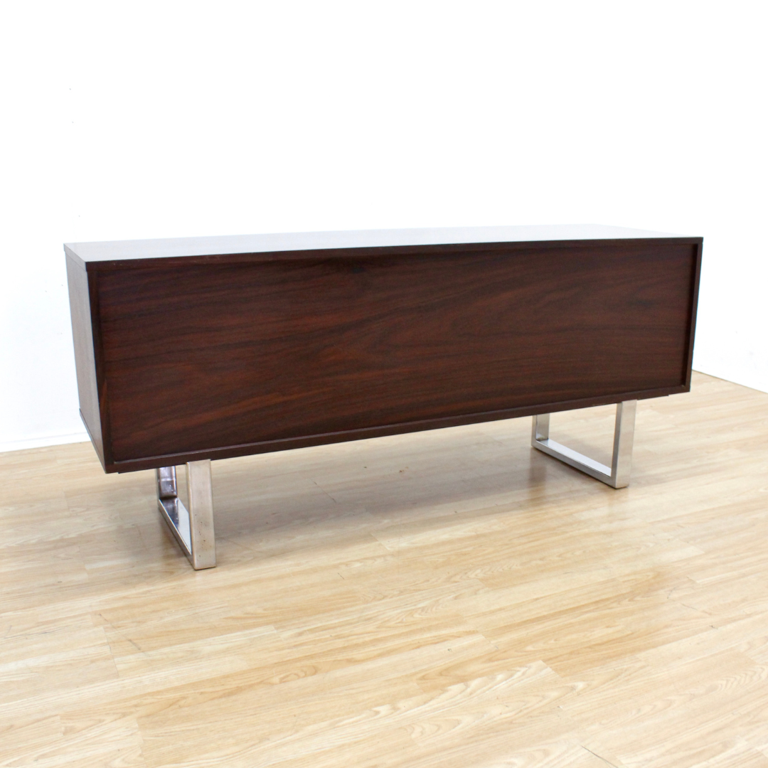 1970S ROSEWOOD & CHROME CREDENZA BY TREVOR CHINN & RAY LEIGH FOR GORDON RUSSELL