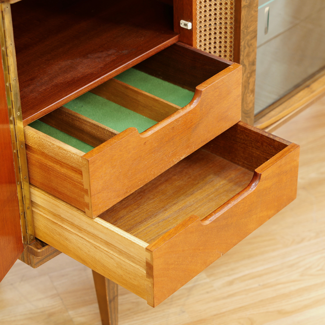 MID CENTURY COCKTAIL CABINET CREDENZA BY BEAUTILITY FURNITURE