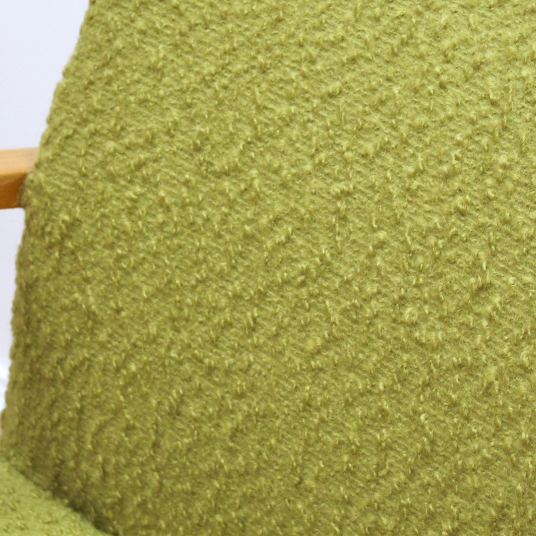PAIR OF MID CENTURY 1950S BENT WOOD COCKTAIL LOUNGE CHAIRS IN GREEN TWEED