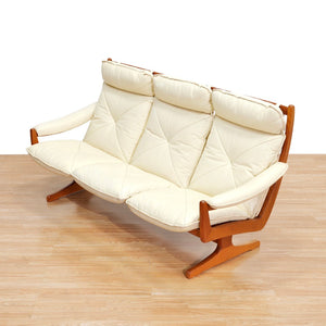 VINTAGE SCANDINAVIAN DESIGN LEATHER SOFA SET BY SODA GALVANO FOR LIED MOBLER