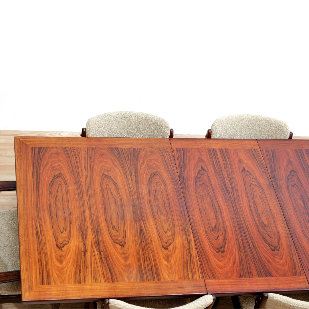 LARGE DANISH MODERN ROSEWOOD DINING TABLE BY SKOVBY MØBELFABRIK OF DENMARK