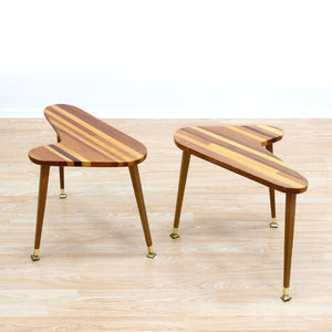 PAIR OF MID CENTURY 'BOOMERANG' SIDE TABLES