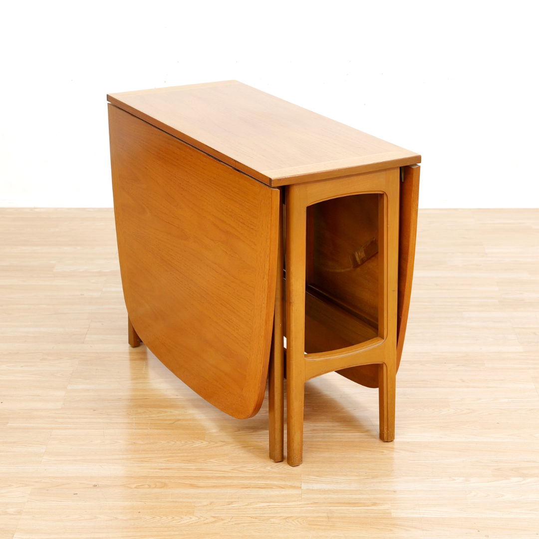 MID CENTURY TEAK DROP LEAF DINING TABLE