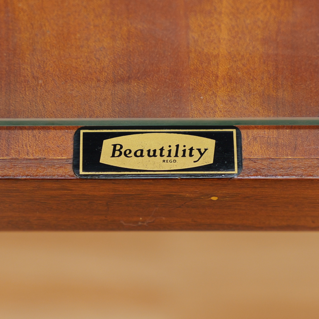 MID CENTURY TEAK BUFFET LIQUOR CABINET CREDENZA BY BEAUTILITY FURNITURE