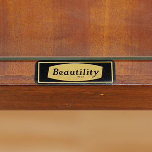MID CENTURY TEAK BUFFET LIQUOR CABINET CREDENZA BY BEAUTILITY FURNITURE